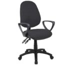 Fabric Operator seating - 2 Lever Operator Chair - Fixed Arms - Black