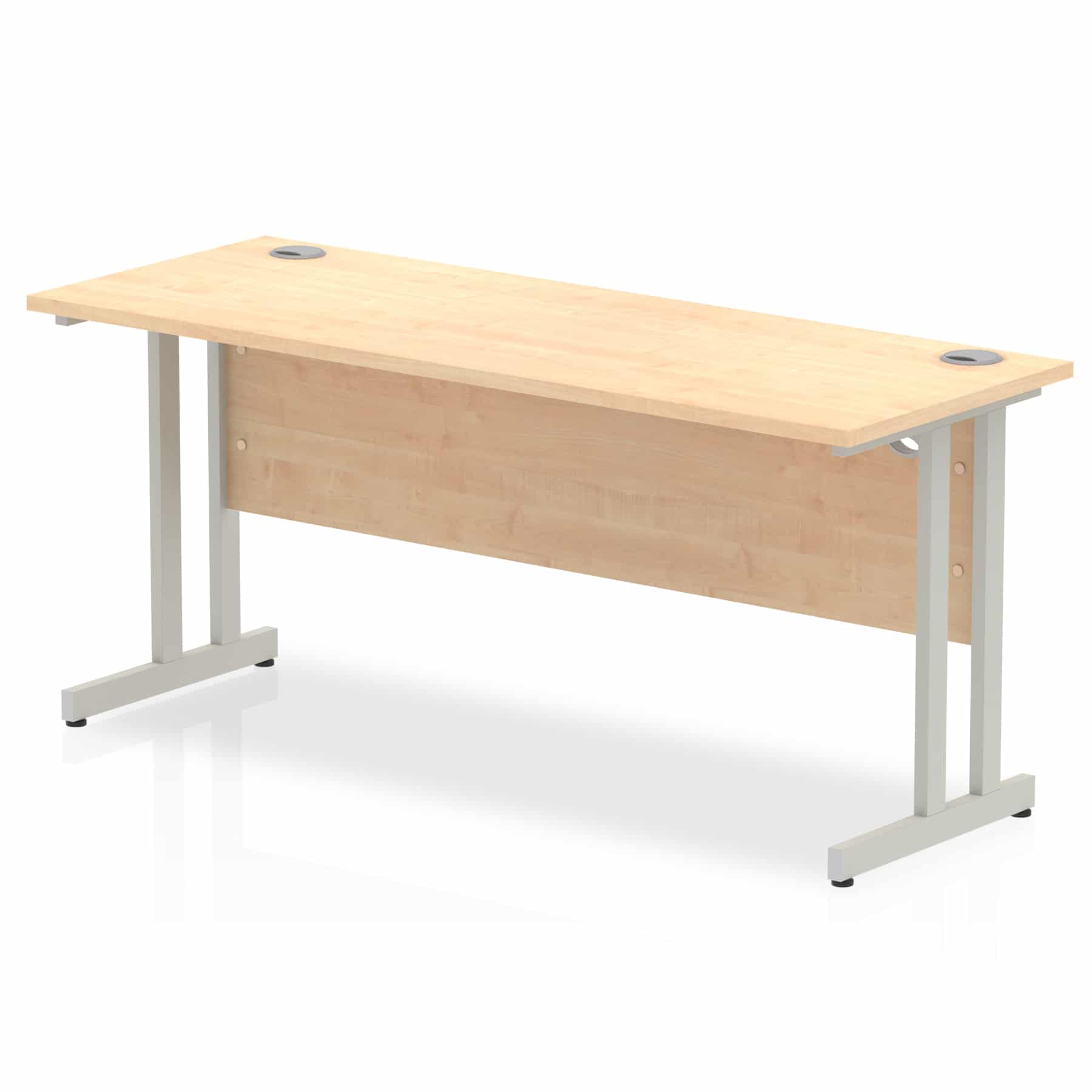 Slimline 1600mm X 600mm Rectangular Straight Desk In Maple