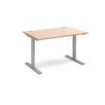 Elev8 1200 x 800 Sit Stand Desk - Silver frame - Beech-0