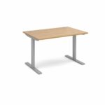 Elev8 1200 x 800 Sit Stand Desk - Silver frame - Oak-0