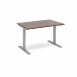 Elev8 1200 x 800 Sit Stand Desk - Silver frame - Walnut-0
