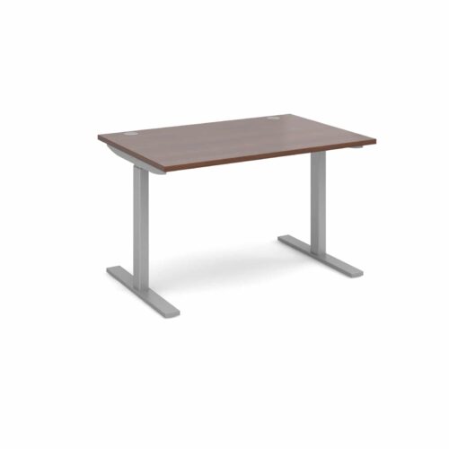 Elev8 1200 x 800 Sit Stand Desk - Silver frame - Walnut-0