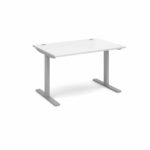 Elev8 1200 x 800 Sit Stand Desk - Silver frame - White-0