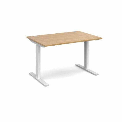 Elev8 1200 x 800 Sit Stand Desk - White frame - Oak-0