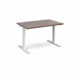 Elev8 1200 x 800 Sit Stand Desk - White frame - Walnut-0