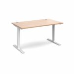 Elev8 1400 x 800 Sit Stand Desk - White frame - Beech-0