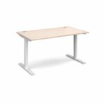 Elev8 1400 x 800 Sit Stand Desk - White frame - Maple-0