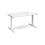 Elev8 1400 x 800 Sit Stand Desk - White frame - White-0