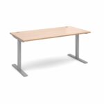Elev8 1600 x 800 Sit Stand Desk - Silver frame - Beech-0