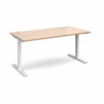 Elev8 1600 x 800 Sit Stand Desk - White frame - Beech-0