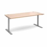 Elev8 1800 x 800 Sit Stand Desk - Silver frame - Beech-0