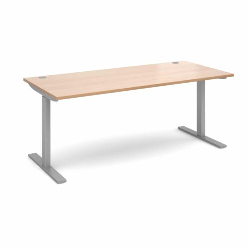 Elev8 1800 x 800 Sit Stand Desk - Silver frame - Beech-0