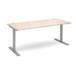 Elev8 1800 x 800 Sit Stand Desk - Silver frame - Maple-0