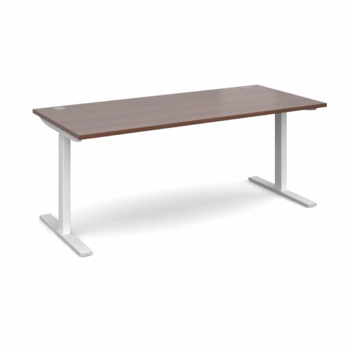 Elev8 1800 x 800 Sit Stand Desk - White frame - Walnut-0